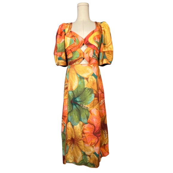 NWT Farm Rio Anthropologie Midi Dress (S) - Picture 6 of 9